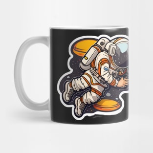 Retro Cartoon Astronaut Sticker Mug